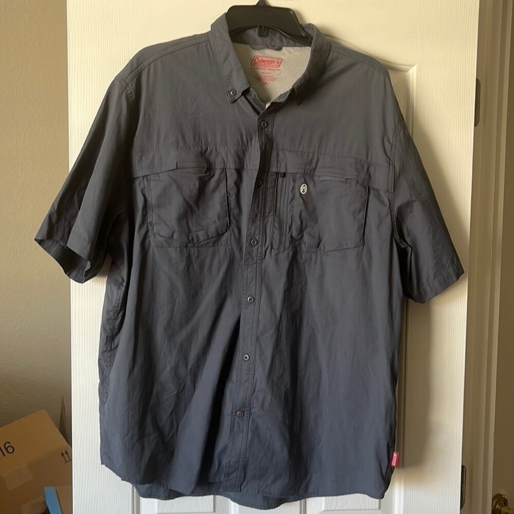 Coleman‎ EUC dark gray camping/fishing shirt size XXL